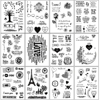 Romântico Saudação | Amor Expressão Série Clara Selos Para DIY Scrapbooking Cartão de Fazer um Álbum Decorativos de Silicone Carimbo de Artesanato 1